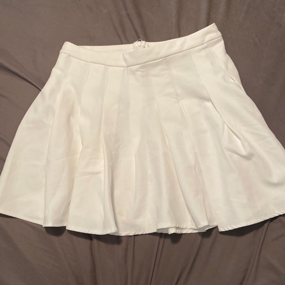 Princess Polly White Pleated Tennis Style Skirt